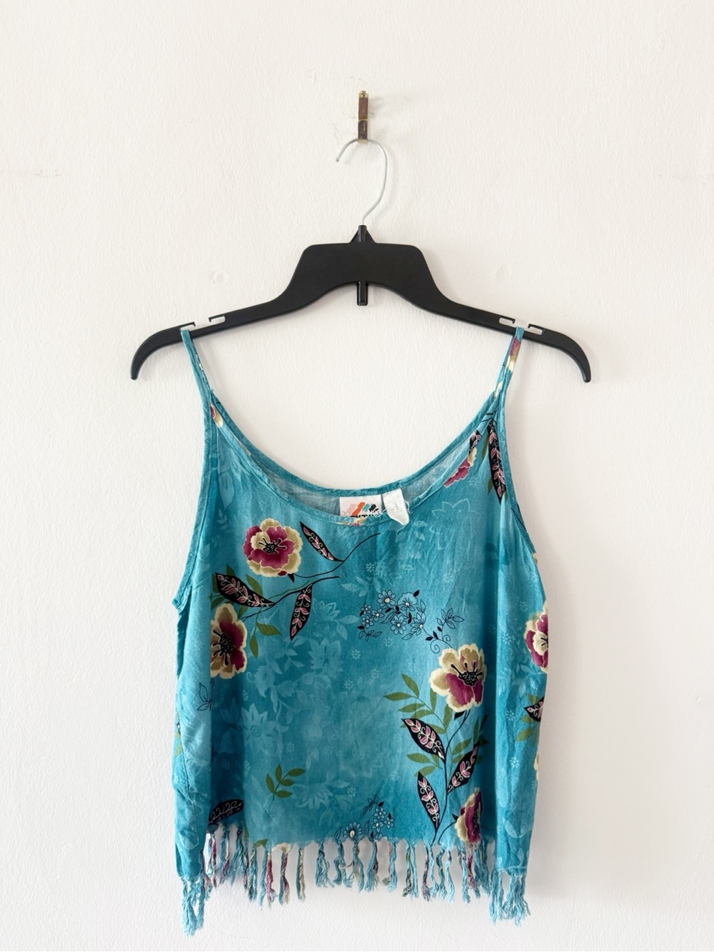Vintage Kaktus Fringe Hem Summer Floral Cami Top